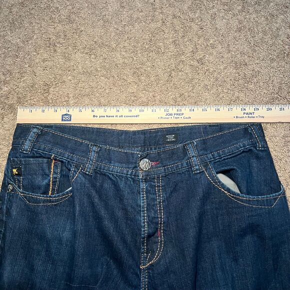 Men's MEK DNM Jeans 42x34 Dark Wash Moscow Straight Button Fly - Picture 6 of 8